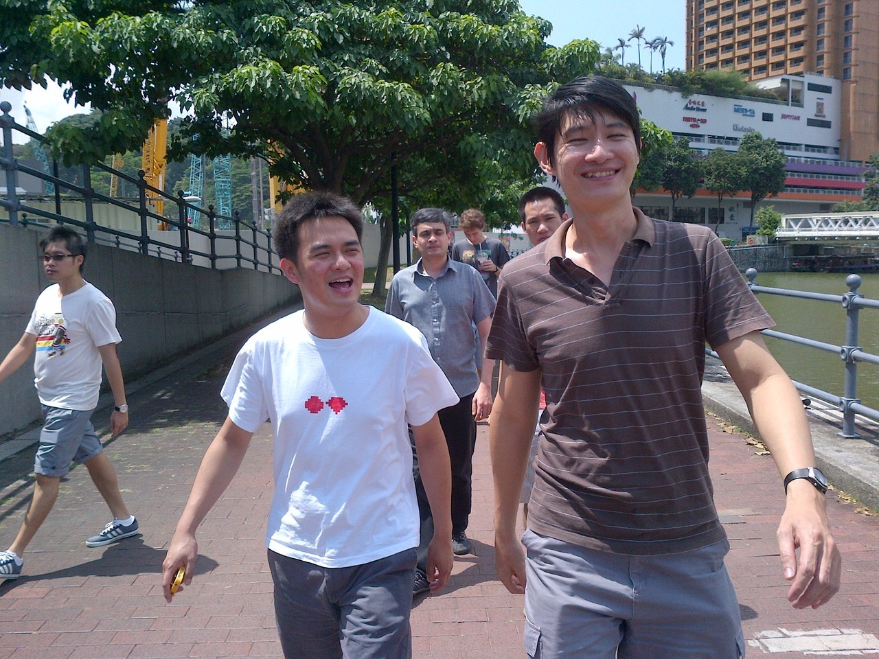 Software engineers walking back from lunch, Robertson Quay, 2012